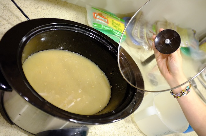 Crockpot (whole, multi-grain) cereal with applesauce